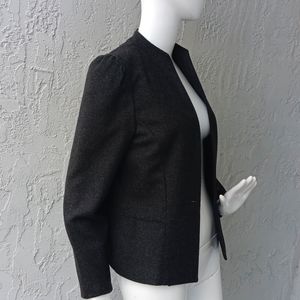 RT II Ladies Pure Wool (1) Button Closure Luxury Collarless Blazer
